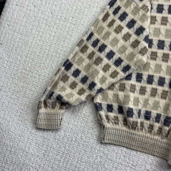 VTG 90s Arnold Palmer Earth Tone 3D Cable Knit Style Sweater Size XL Canada made - Picture 13 of 15